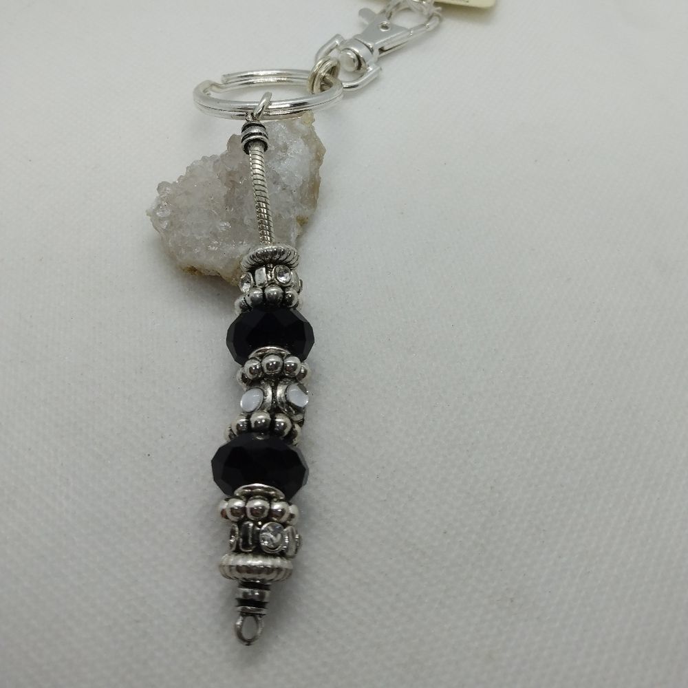 Lolo Black And Silver Murano Keychain Nwt — image 2 of 3